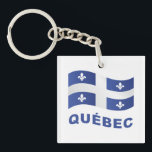 Québec Keychain<br><div class="desc">Quebec flag,  perfect gift or souvenir with customize/personalize text on the back</div>