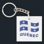 Québec Keychain<br><div class="desc">Quebec flag,  perfect gift or souvenir with customize/personalize text on the back</div>