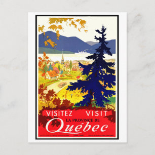 Quebec, landscape, Canada, nature, vintage travel Postcard