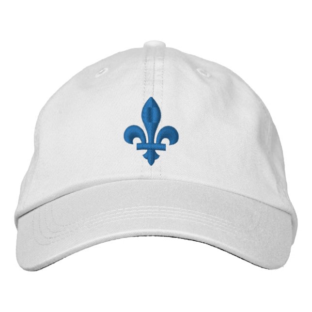 Quebec Libre Fleur de Lis Symbol of French Culture Embroidered Hat (Front)