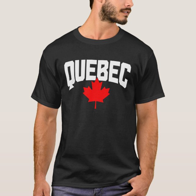 Quebec Maple Leaf Canada Canadian Flag Pride T-Shirt (Front)