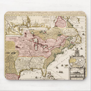 Quebec/Nouvelle-France medieval french map America Mouse Pad
