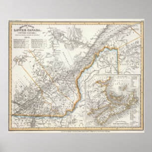 Quebec, Nova Scotia, New Brunswick Poster
