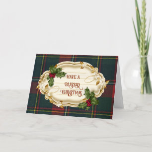 Quebec Original Provincial Tartan Holiday Card