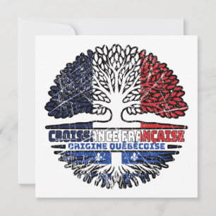 Quebec Québécois French France Tree Roots Flag Card