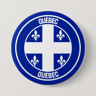 Quebec Round Emblem 3 Inch Round Button
