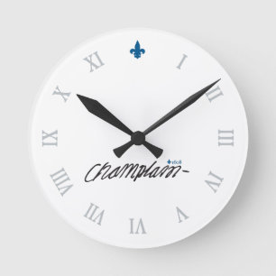 Québec Samuel de Champlain 1608 Signature Français Round Clock