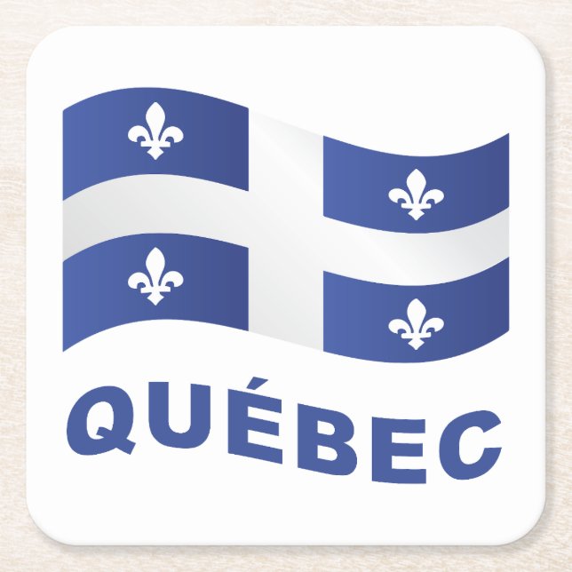 Québec Square Paper Coaster (Front)