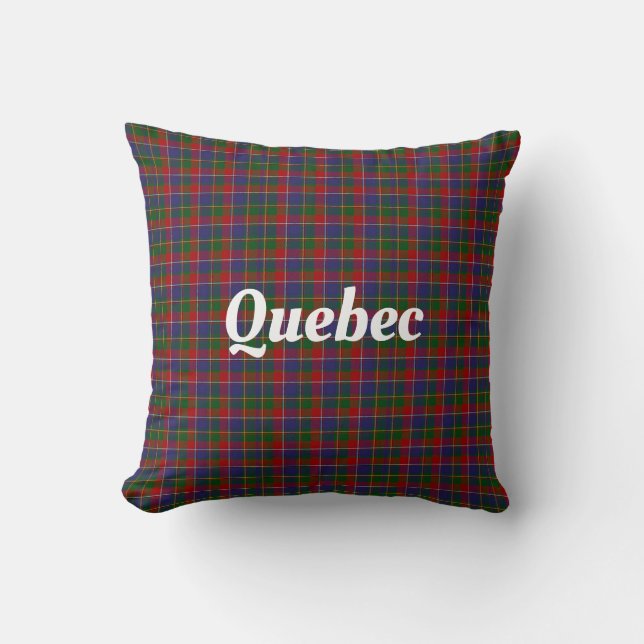 Quebec Tartan Plaid Throw Pillow (Front)