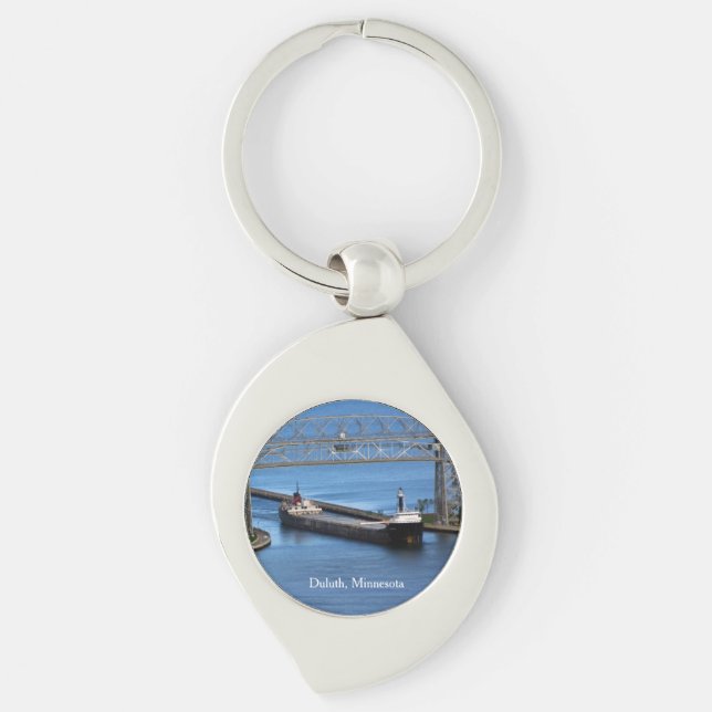 Quebecois & Duluth Aerial Lift Bridge Keychain (Front)