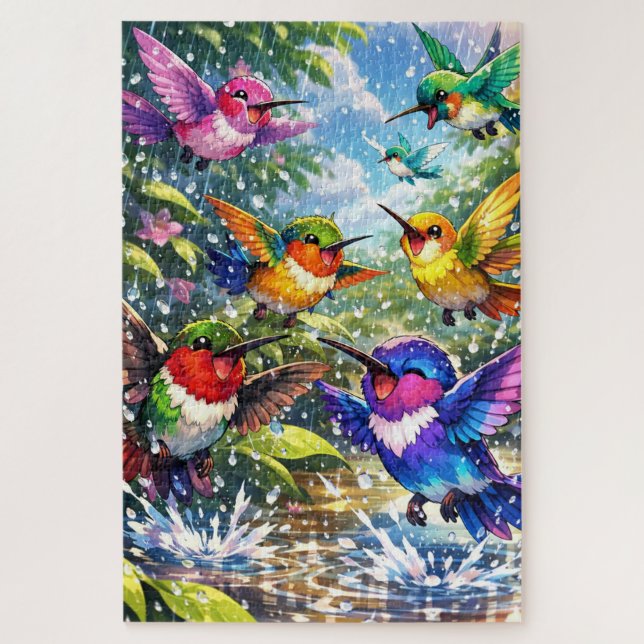 Quebra-Cabeça (Puzzle) Festa na Chuva Jigsaw Puzzle (Vertical)