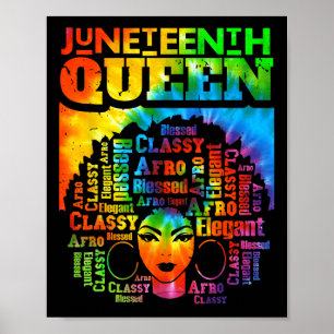 Queen Afro Melanin Black Girl Magic Women Tie Dye Poster