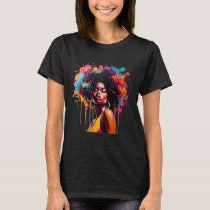 Queen Afro Melanin Dripping Juneteenth African T-Shirt
