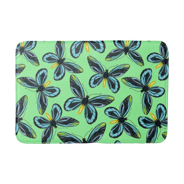 Queen Alexandra' s birdwing butterfly pattern Bath Mat (Front)