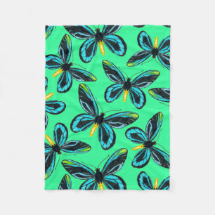 Queen Alexandra' s birdwing butterfly pattern Fleece Blanket