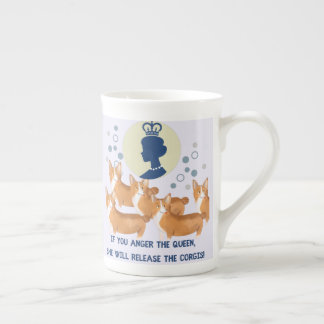 Queen and Corgis Witty and Whimsical Bone China Mug