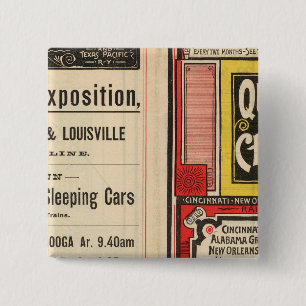 Queen and Crescent Route 2 Inch Square Button
