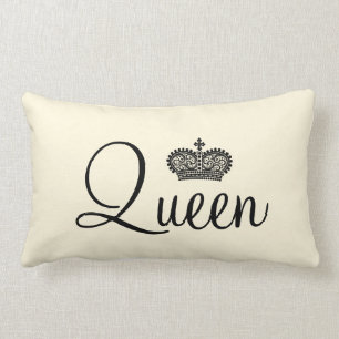 Queen and Crown Personalized text design Lumbar Pillow