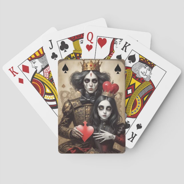 Queen and King of Hearts  Playing Cards (Back)