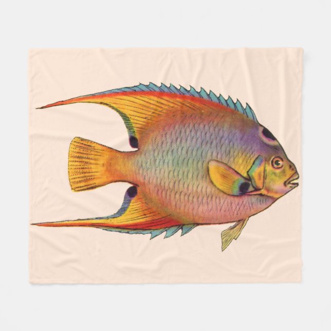 queen angelfish fleece blanket (Front (Horizontal))