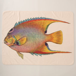 queen angelfish print sherpa blanket