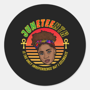 Queen Ankh Independence Day 1865 Juneteenth 2023 Classic Round Sticker