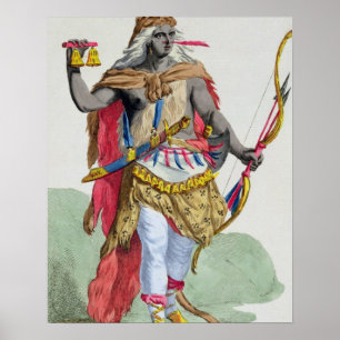 Queen Anna Nzinga (1583-1663), from 'Receuil des E Poster