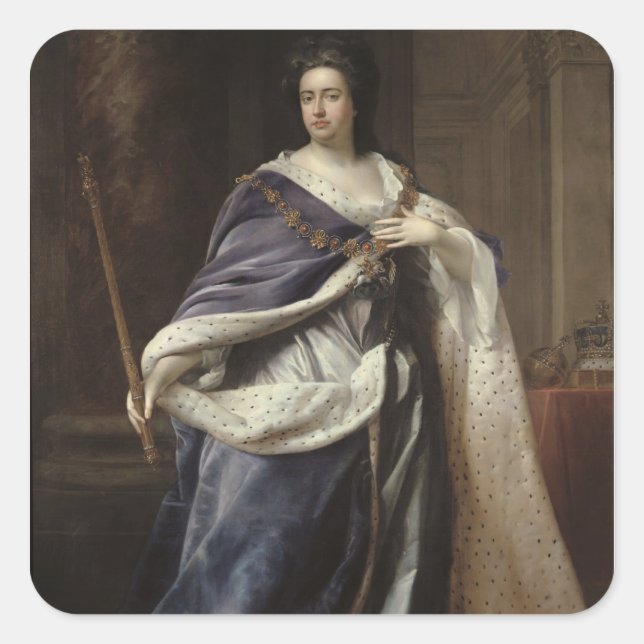 Queen Anne, 1703 Square Sticker (Front)