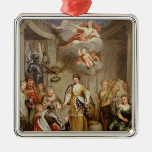 Queen Anne presenting plans of Blenheim military Metal Ornament
