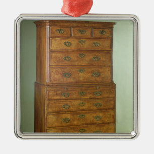 Queen Anne walnut tallboy, early 18th century Metal Ornament