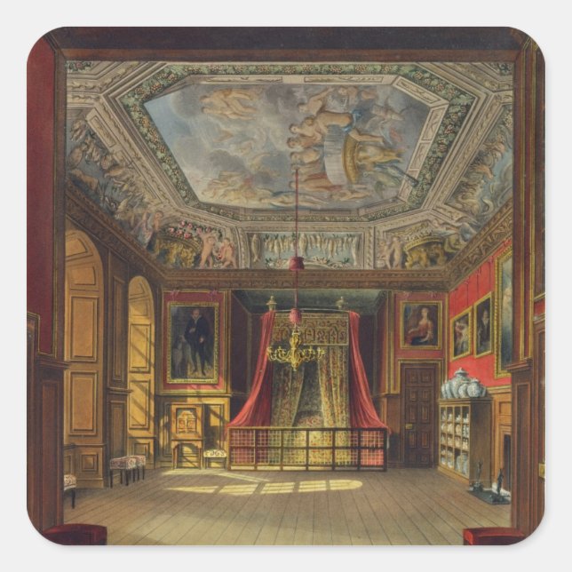 Queen Anne's Bed, Windsor Castle, from 'Royal Resi Square Sticker (Front)