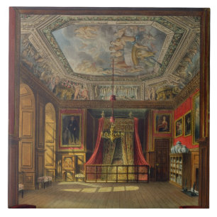 Queen Anne's Bed, Windsor Castle, from 'Royal Resi Tile