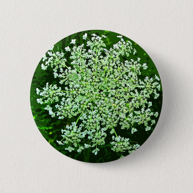 Queen Anne's Lace 2 Inch Round Button (Front)
