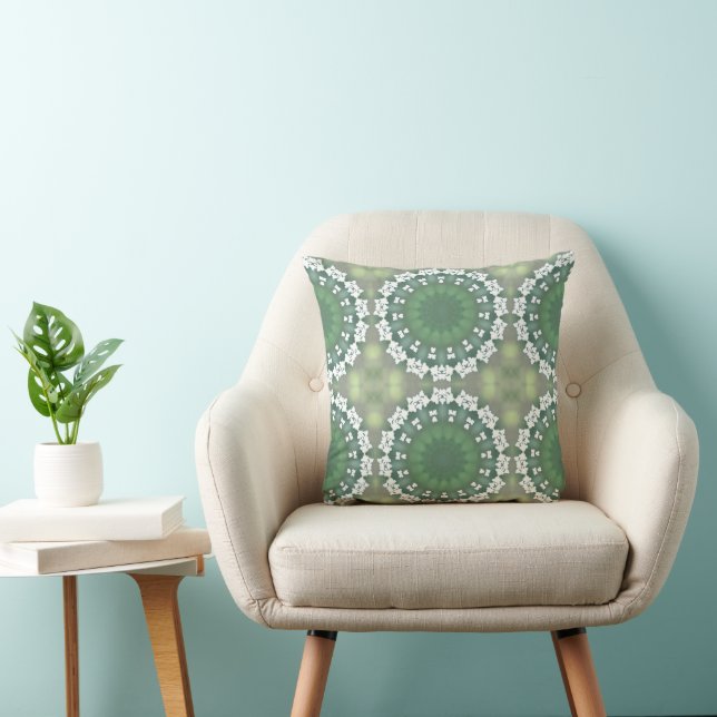 Queen Anne's Lace Abstract Spring Floral Modern  Throw Pillow (Chair)