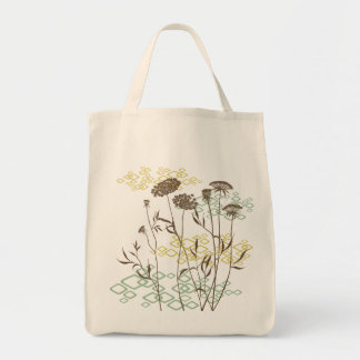 Queen Anne's Lace In White Breeze Grocery Tote Bag