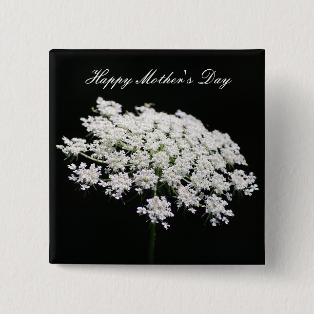 Queen Anne's Lace Mother's Day 2 Inch Square Button (Front)