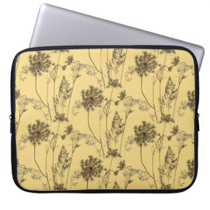 Queen Anne's Lace on a Laptop Sleeve (Yellow)