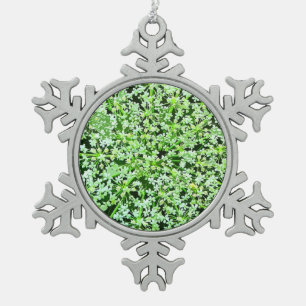 Queen Annes Lace Snowflake Pewter Christmas Ornament