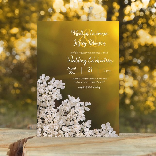 Queen Anne's Lace wildflower wedding invitation (Creator Uploaded)