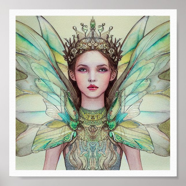 Queen Aoife - Fairy Watercolor Painting Poster (Front)