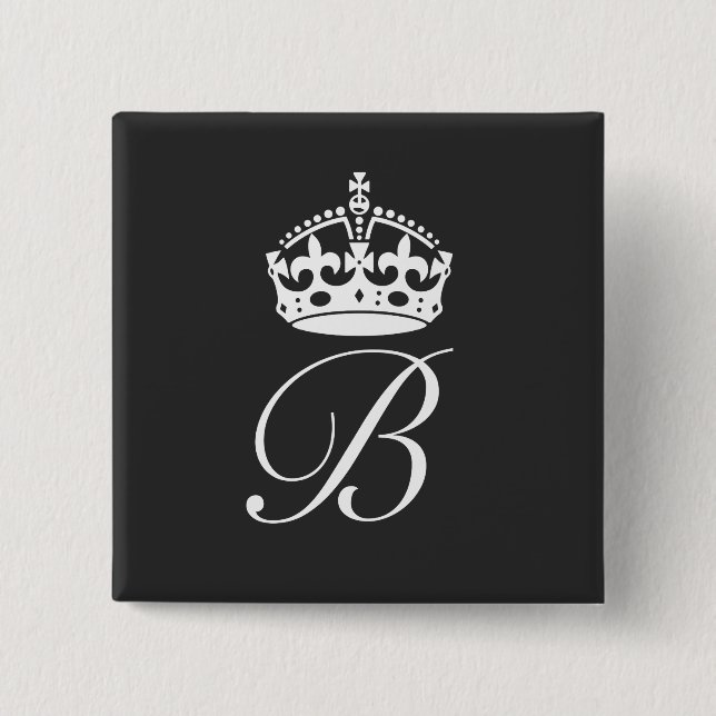 Queen B 2 Inch Square Button (Front)