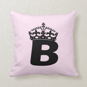 Queen B black logo Throw Pillow