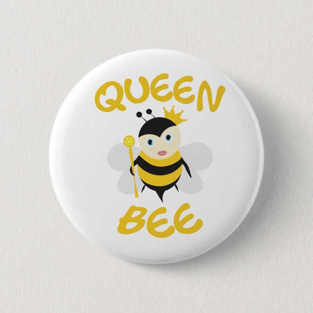 Queen Bee 2 Inch Round Button (Front)