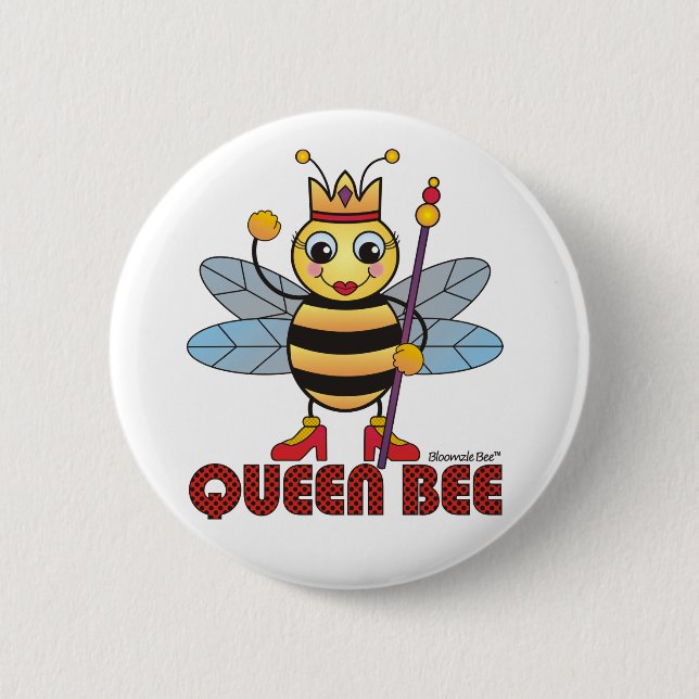Queen Bee 2 Inch Round Button (Front)