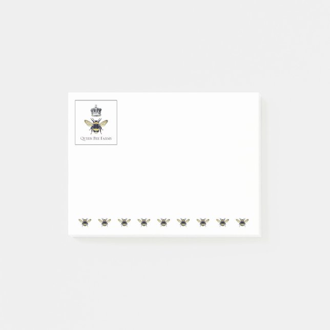 Queen Bee And Crown Business Promotional Post-it Notes (Front)