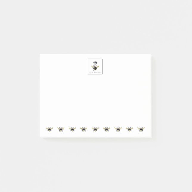 Queen Bee And Crown Business Promotional Post-it Notes (Front)