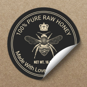 Queen Bee Apiary Beekeeper Beehive Honey Jar Classic Round Sticker