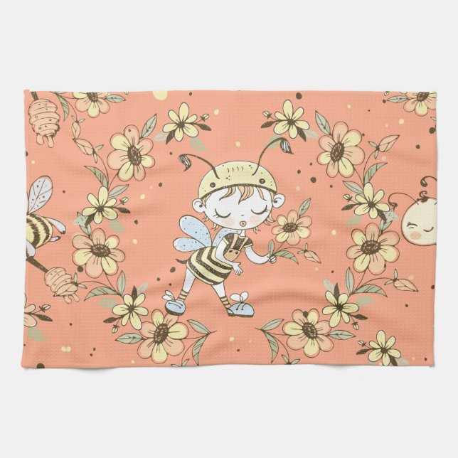 Queen Bee Art Kitchen Towel (Horizontal)