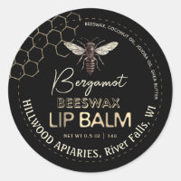 Queen Bee Beeswax Lip Balm Étiquette Honeycomb