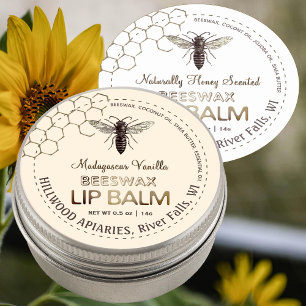 Queen Bee Beeswax Lip Balm Étiquette Honeycomb